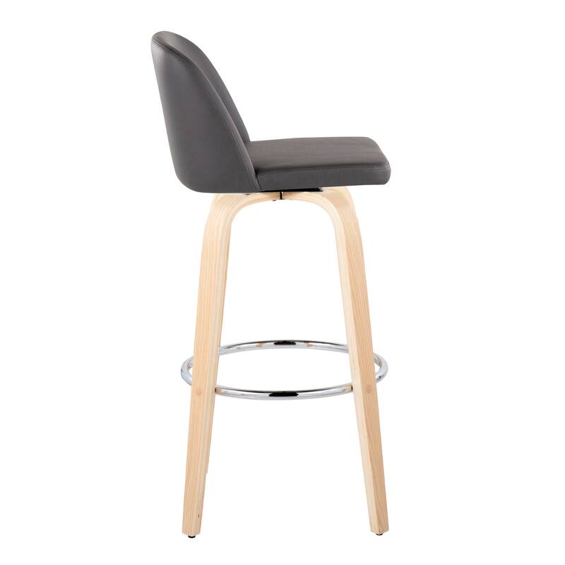 Carson Carrington Vallberga 30" Fixed-Height Bar Stool with Natural Wood Base (Set of 2)
