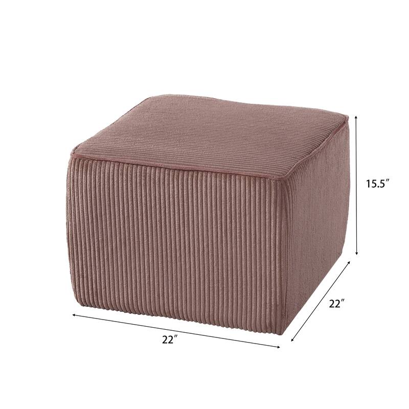 Christopher Knight Home - Mid-Century Modern Upholstered Corduroy Ottoman with Pocket Coil Comfort