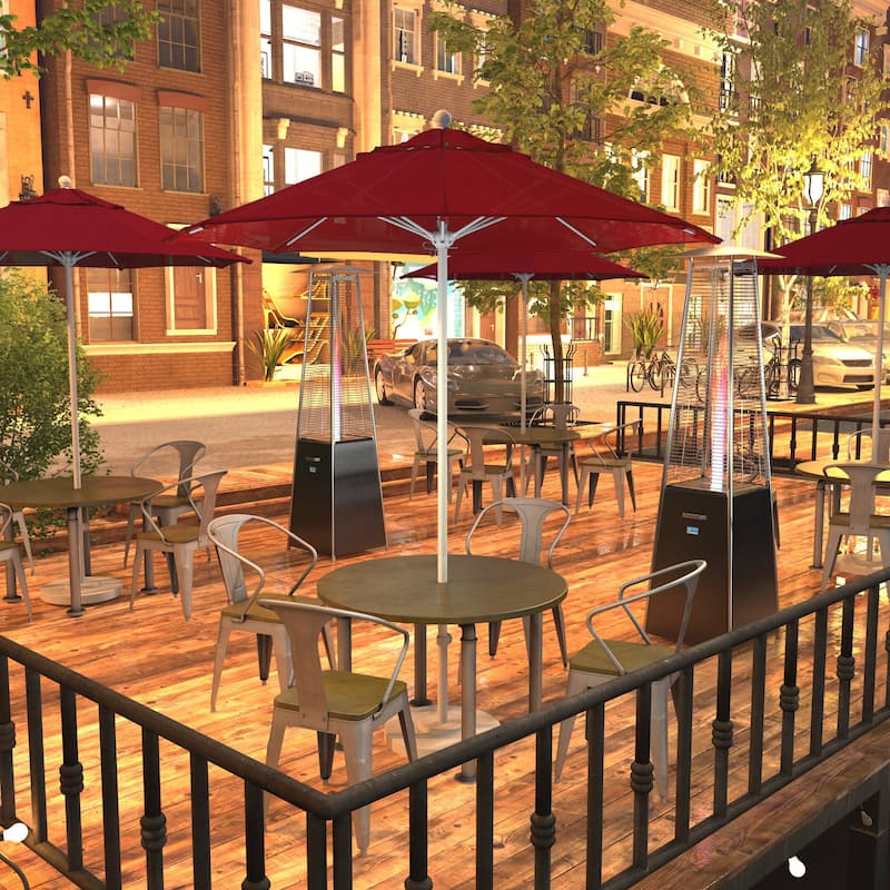 California Umbrella 75' Venture Series Patio Umbrella, White Aluminum Pole Fiberglass Ribs Push Lift Olefin - Red