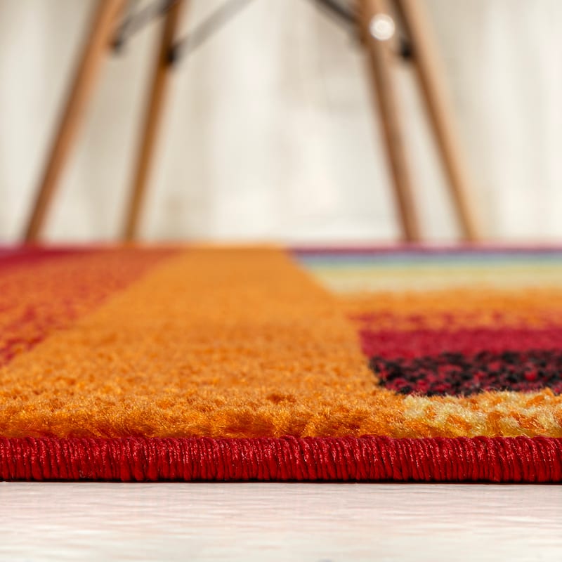 JONATHAN Y Kingdarr Rainbow Contemporary Stripe Multi Area Rug
