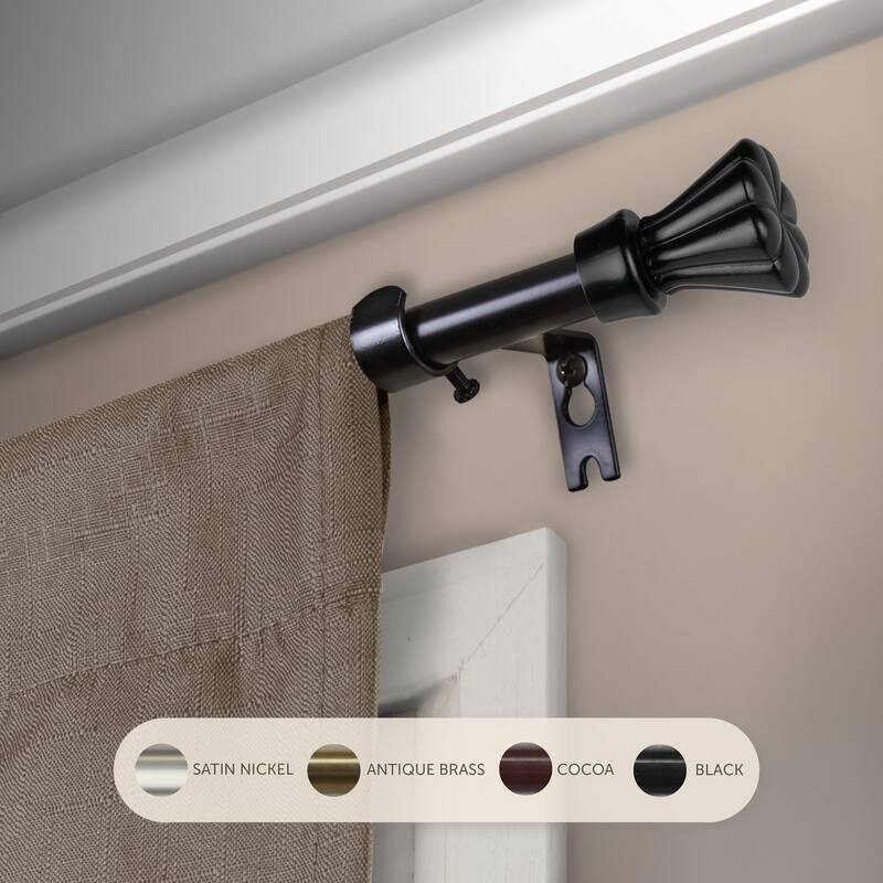 InStyleDesign Drais Curtain Rod 5/8-inch dia. - 84 to 120 inches - Black