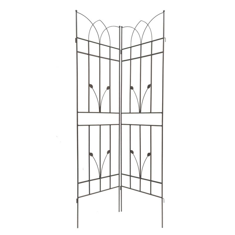 2 Pack Outdoor Metal Garden Rustproof Trellis for Climbing Plants