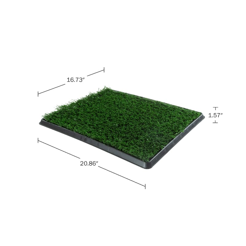 PETMAKER Reusable 4-Layer Artificial Grass Puppy Pee Pad with Tray