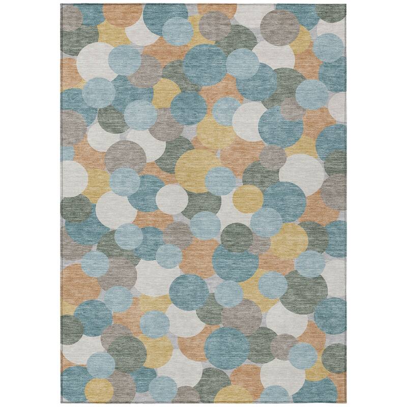 Machine Washable Indoor/ Outdoor Mucho Bubbles Chantille Rug