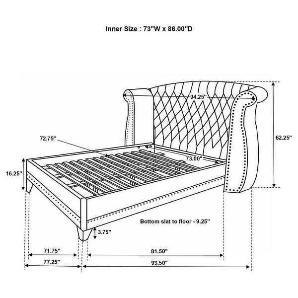 dimension image slide 1 of 26, Barzini Upholstered Bedroom Set White with Wingback Headboard