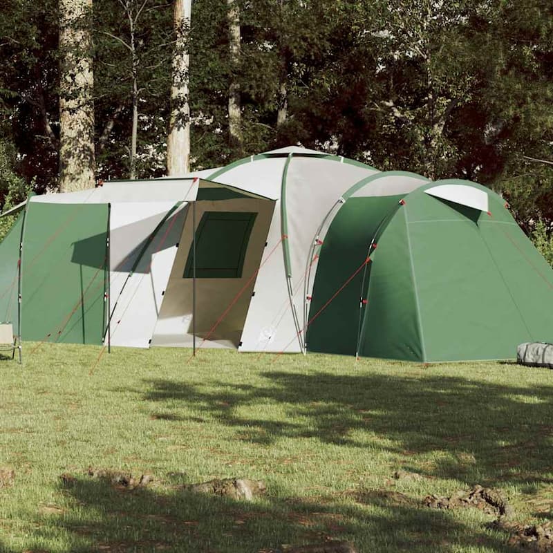 vidaXL Family Tent Dome 12-Person Green Waterproof - 330.7" x 283.5" x 78.7" - Green