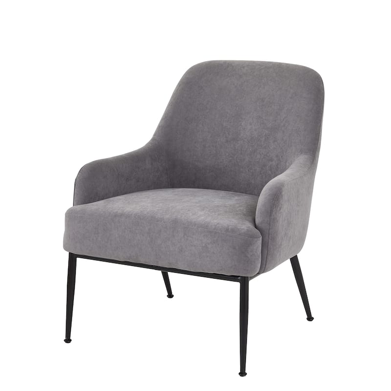 Slope Arm Mid Century Velvet Indoor Accent Chair
