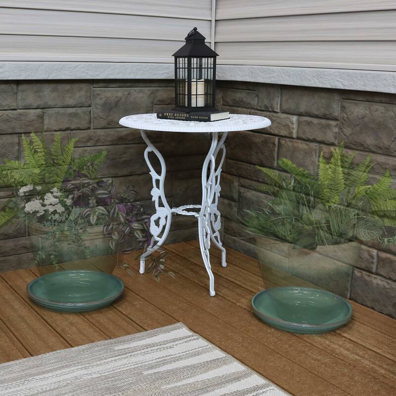 Sunnydaze Set of 2 Glazed Ceramic Planter Saucers - 12"