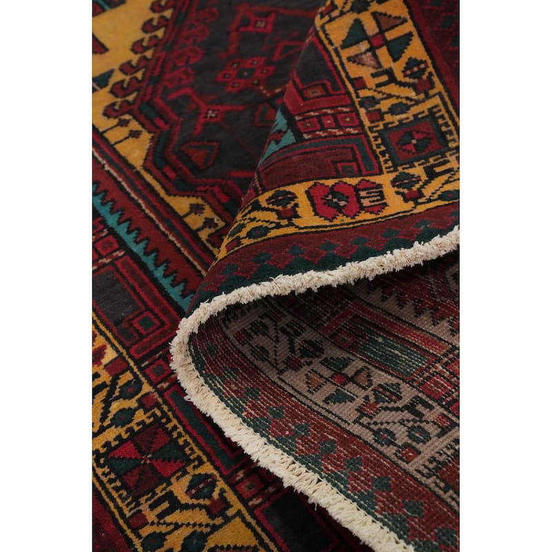 Hand Knotted Oriental 100% Wool Carpet Traditional Tribal Red Ardebil Runner Rug - 14' 7'' X 3' 6''