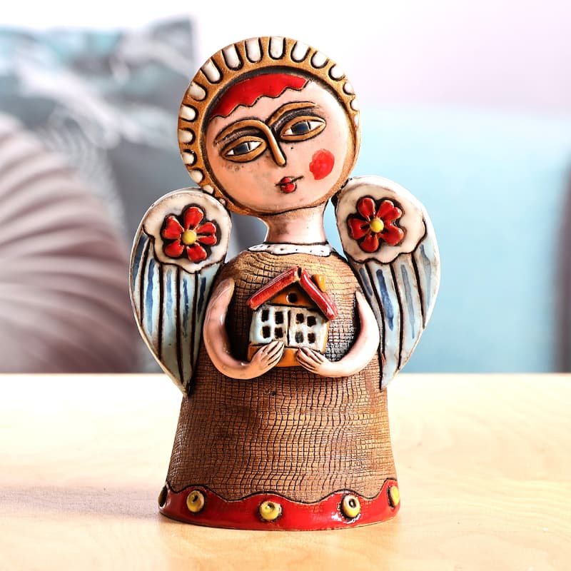 Novica Handmade Blessed Home Ceramic Sculpture
