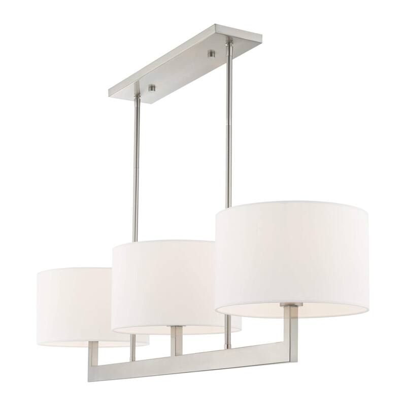 Livex Lighting Hayworth 3 Light 11" Wide Linear Chandelier with Fabric