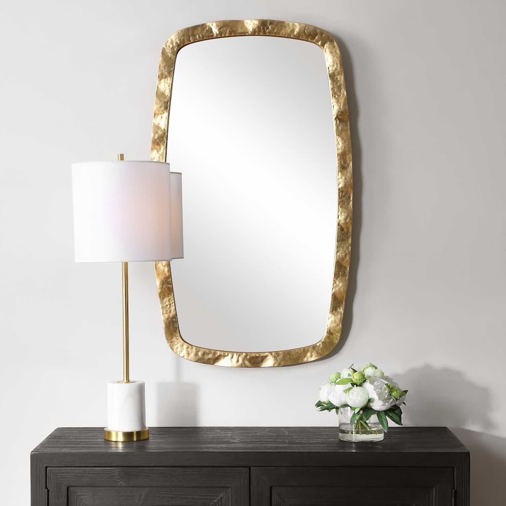 Carson Carrington Iron Gold Round Mirror