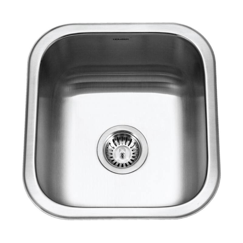 Houzer Club 16-1/4" Single Basin Undermount 18-Gauge Stainless Steel - Stainless Steel