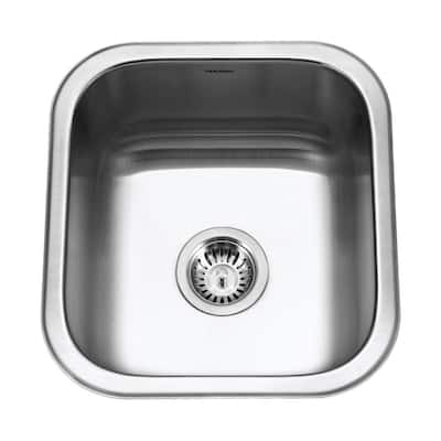 Houzer Club 16-1/4" Single Basin Undermount 18-Gauge Stainless Steel