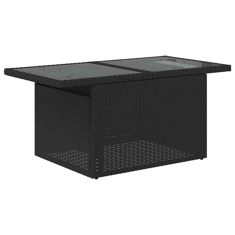 vidaXL Patio Sofa Set with Cushions Modular Outdoor Seating 9 Piece Poly Rattan - 24.4 x 24.4 x 27.2