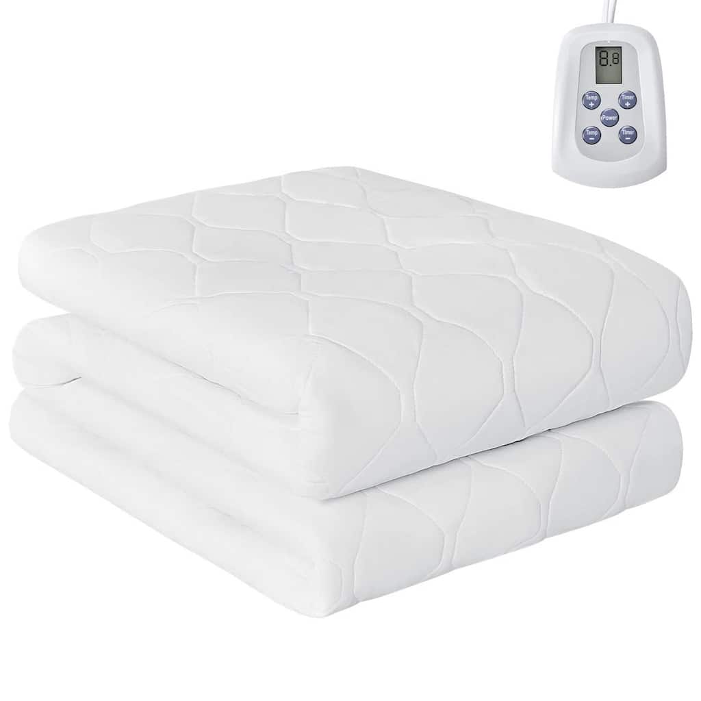 Quilted Heated Mattress Pad with 10 Heat Settings & Auto Shut-Off, Machine Washable – Warm Electric Bed Heating Pad