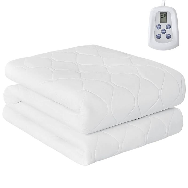 Quilted Heated Mattress Pad with 10 Heat Settings & Auto Shut-Off, Machine Washable – Warm Electric Bed Heating Pad - King