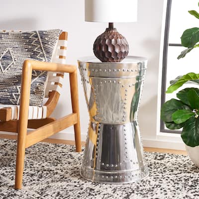 SAFAVIEH Leanne Silver Metal Art Table - 14" x 14" x 23.3" - 14Wx14Dx23H