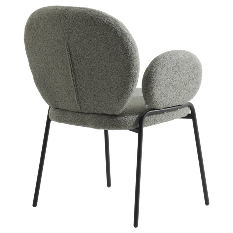 Celestial Boucle Upholstered Iron Dining Chairs Set of 4 by LeisureMod