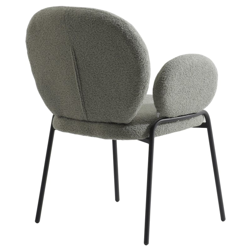 Celestial Boucle Upholstered Iron Dining Chairs by LeisureMod