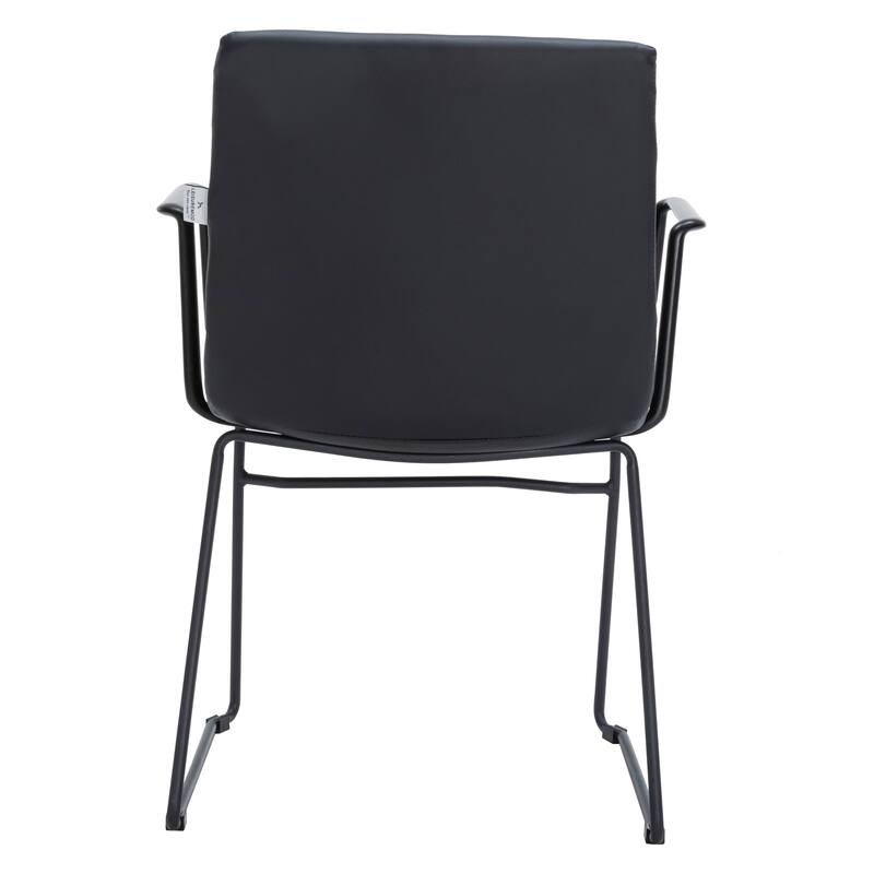 Zylar Ergonomic Guest Chair with Leather, Stainless Steel Base, High-Density Foam, Modern Design for Office or Waiting Room