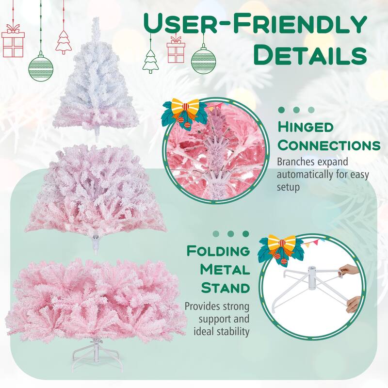 Costway 5/6/7/8 FT Artificial Christmas Tree with 456/820/1264/1774 - See Details