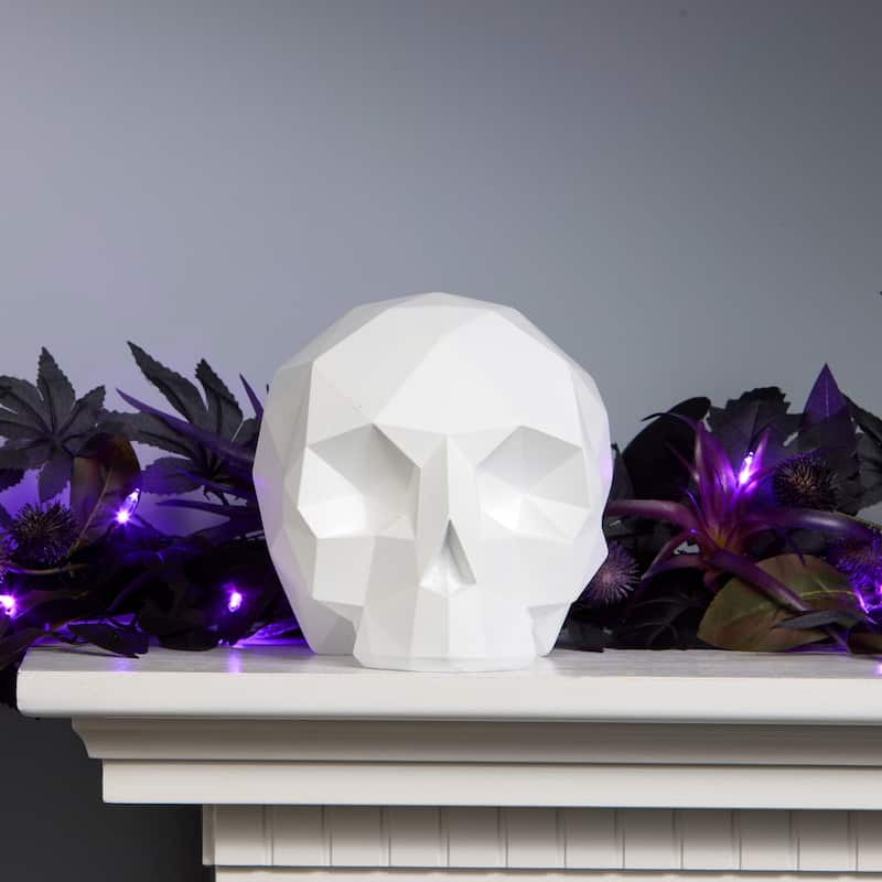 National Tree Company 6" Halloween Origami Skull Tabletop Decoration - 6 in - White