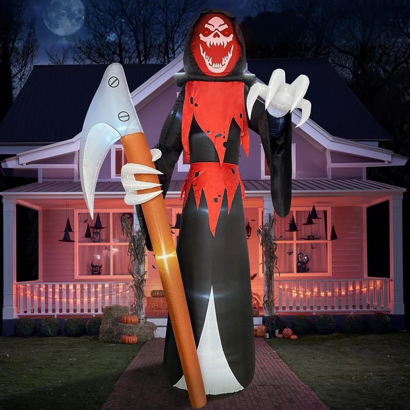 12 ft Halloween Inflatable Grim Reaper - Multicolor