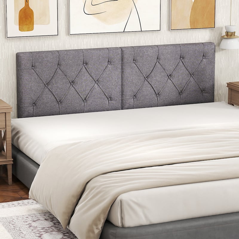 Gymax Upholstered Headboard for Twin Size Bed w/ Fabric Upholstery