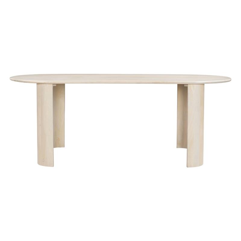HomeRoots 82" Natural Wood Oval Dining Table - 82.00 in. x 29.90 in. x 40.00 in.