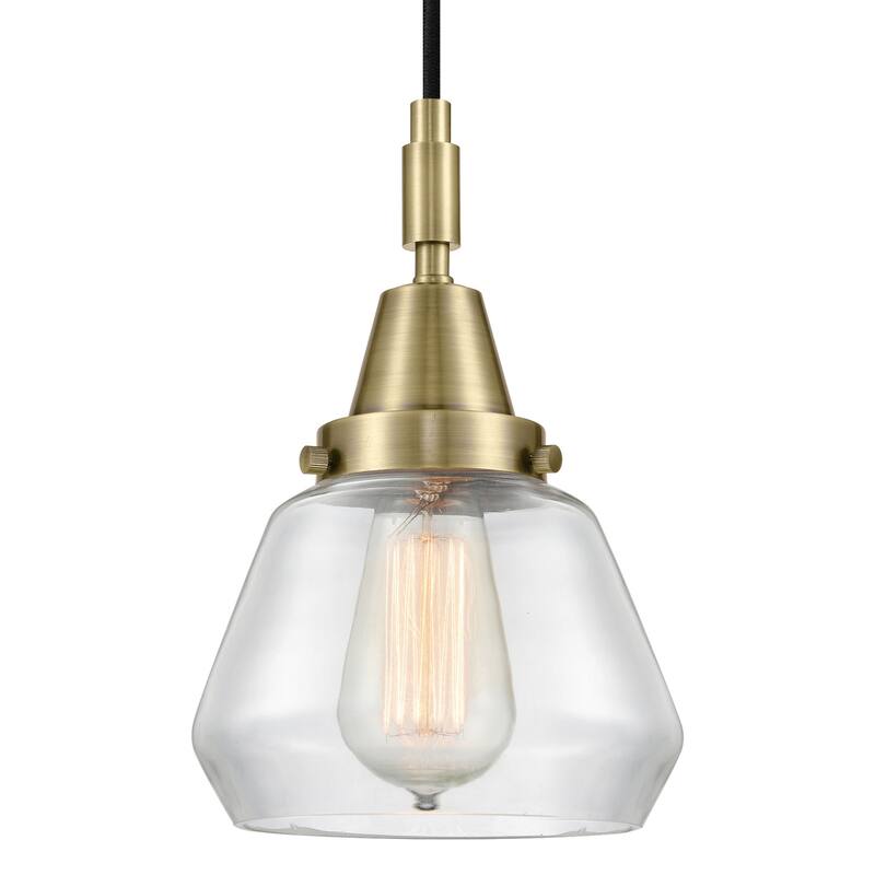 Innovations Lighting 447-1P-G172 Fulton 7" Wide Mini Pendant with - Antique Brass