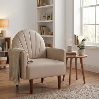 contemporary shell-shaped Accent Chairs with PU leather upholstery and ...