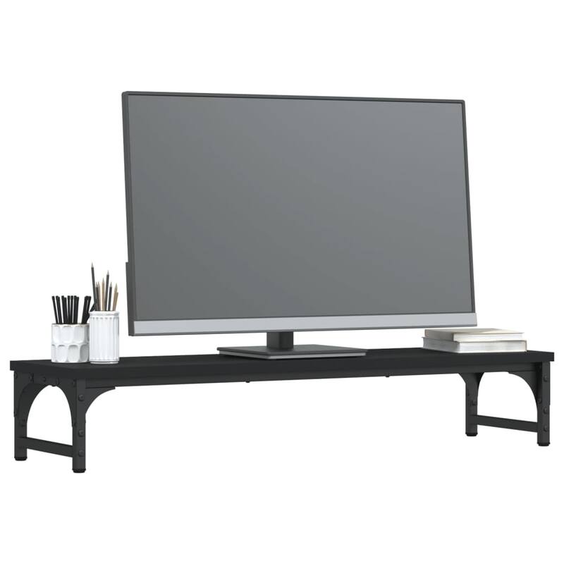 vidaXL Monitor Stand Black 33.5"x9.1"x6.1" Engineered Wood - 33.5" x 9.1" x 6.1"