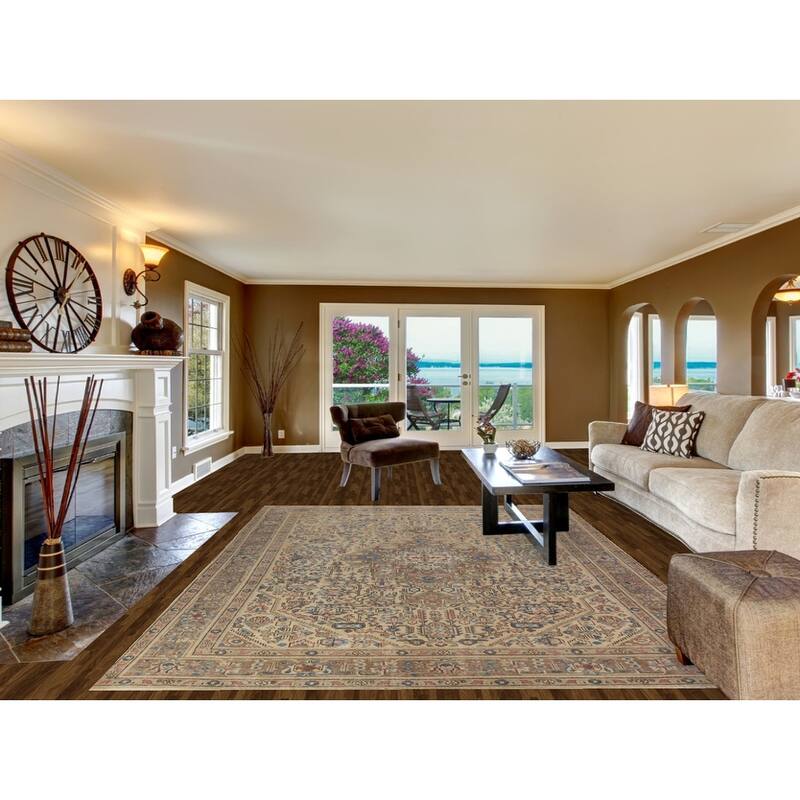 Tabriz Persian Rug Hand-Knotted Oriental Beige Wool Carpet - 7'10"x 10'10"