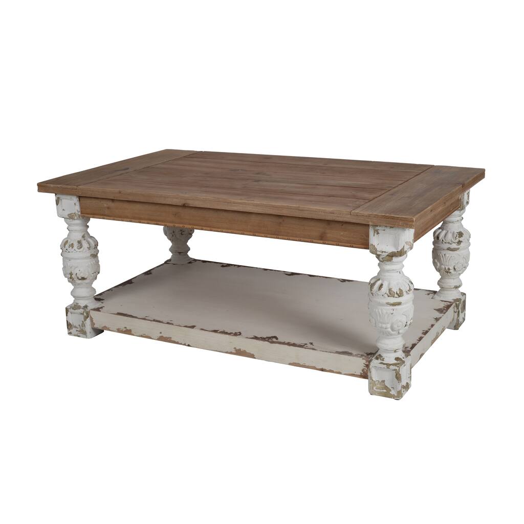 Rectangle Coffee Wooden Coffee Table, French Country Coffee Table