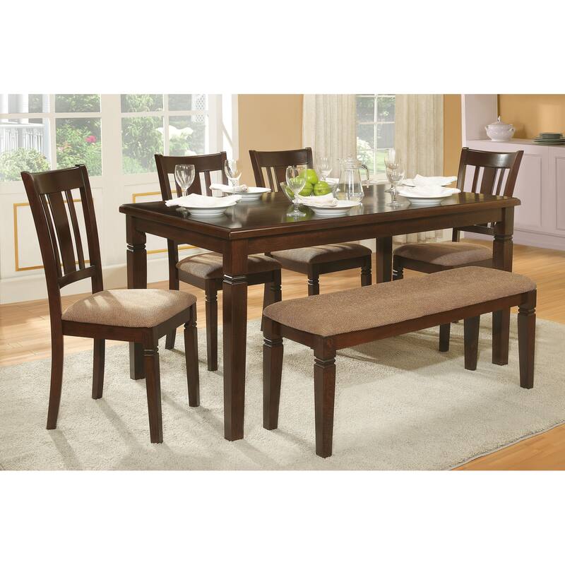 Transitional Style Dining Table Oak Veneer Wood