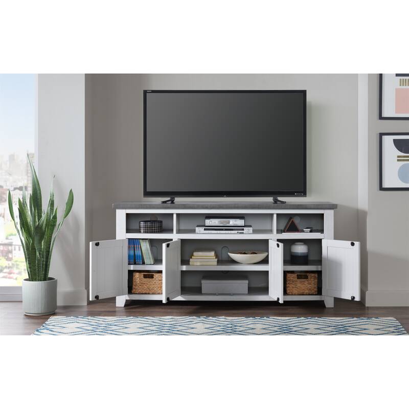 Nantucket 65-Inch Wide Solid Wood TV Stand with Storage