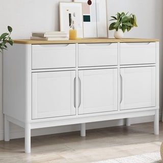 vidaXL Sideboard FLORO 44.9"x16.9"x29.1" Solid Wood Pine - 44.9" x 16.9" x 29.1"