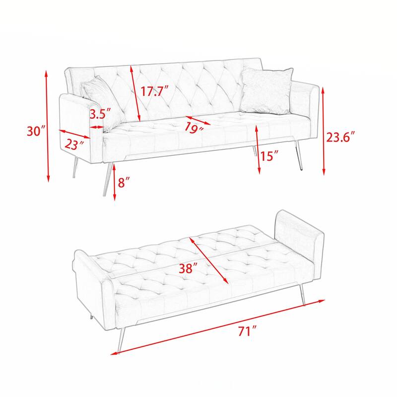 71"Loveseat Adjustment Sofa