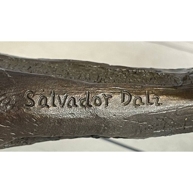 Abstract Surreal Nondescript Female Figure Bronze Statue Sculpture Decor Salvador Dali 16 Inches