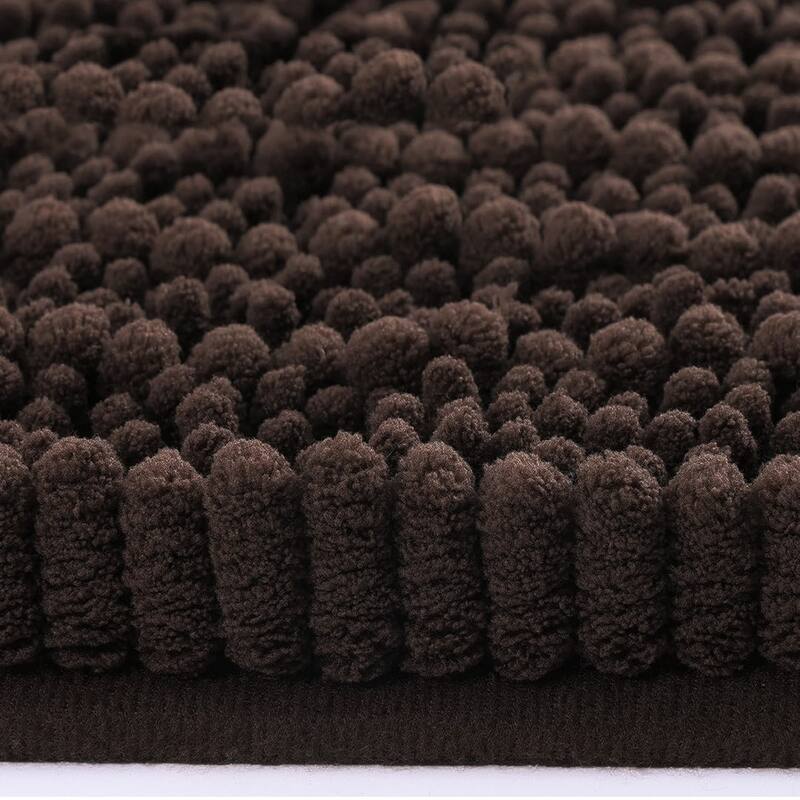 30"x20" - Brown Soft Cozy Plush Chenille Bath Mat Bathroom Rug