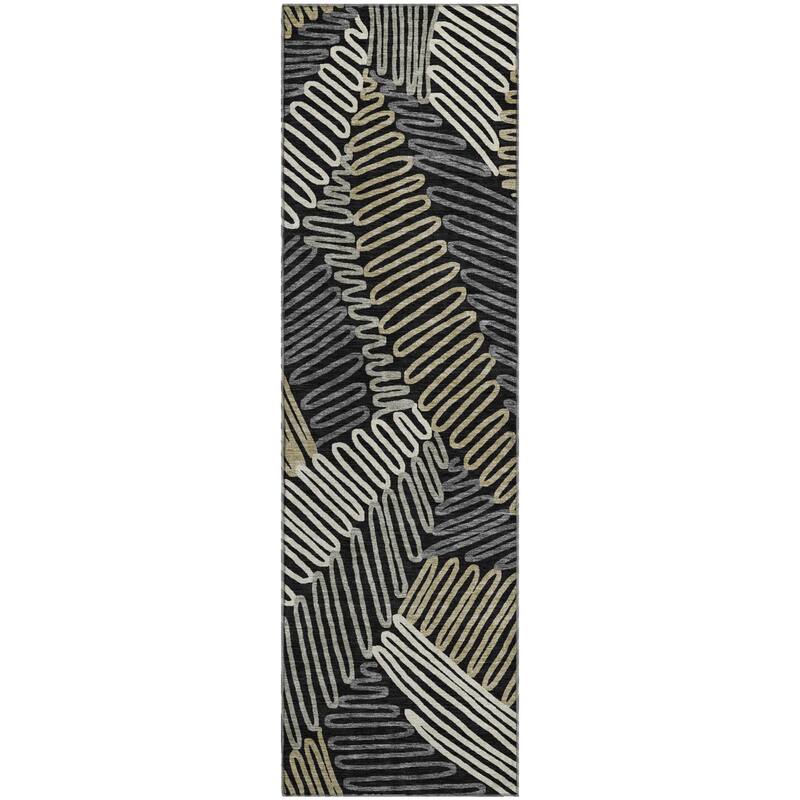Premium Washable Super Soft Contemporary Leaf Mayfield Rug