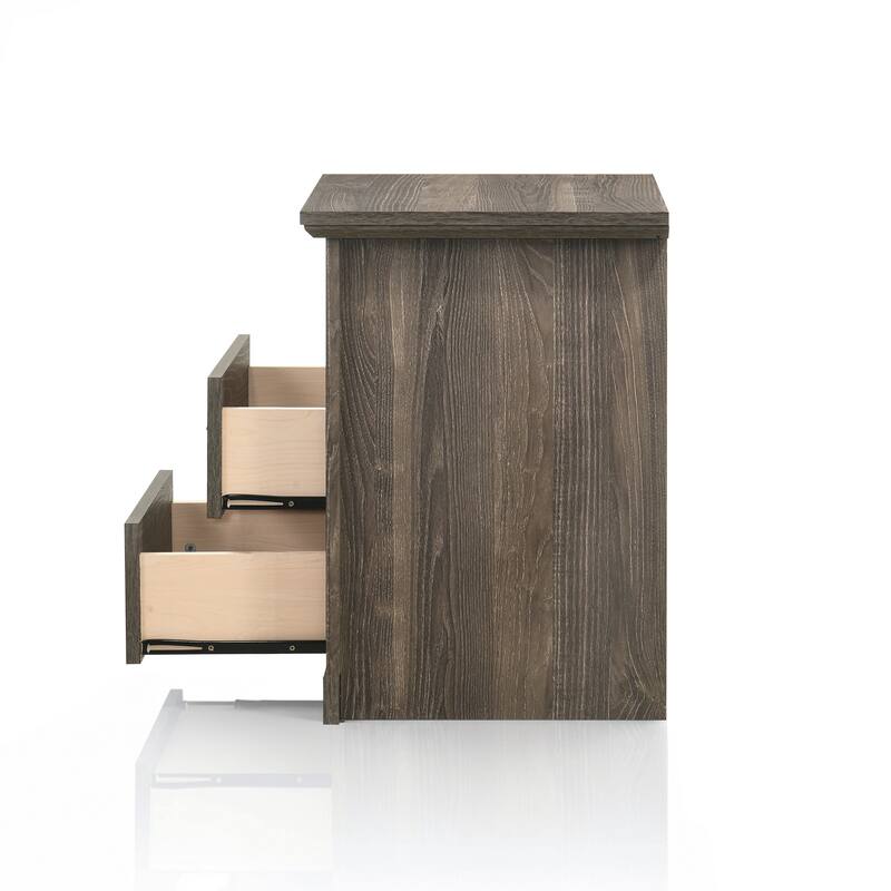 247 Shop At Home Marie 2-Drawer Nightstand with Open Storage Shelf