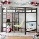 preview thumbnail 2 of 7, Full Size Loft Bed with Built-in Desk and Storage Shelves for Home