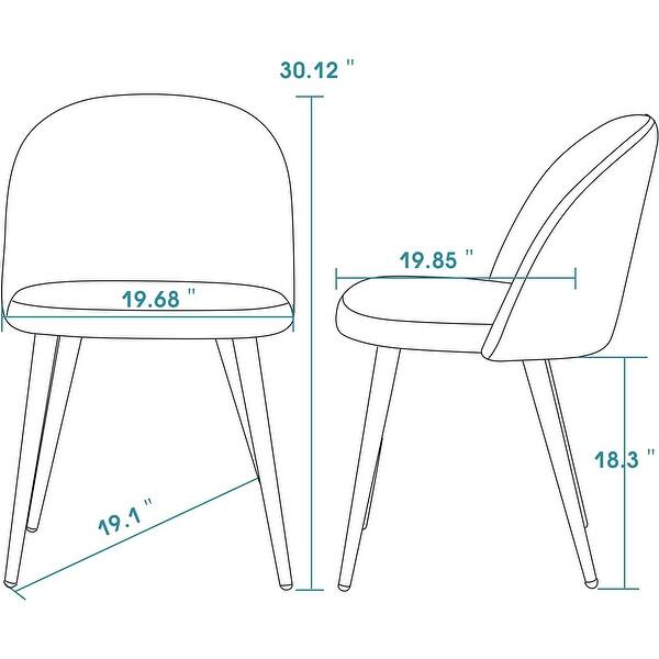 Ivinta Modern Velvet Dining Chairs Set of 2, Upholstered Accent Chair