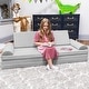 preview thumbnail 9 of 33, Playscape Deluxe Plush Velvet Kids 6 Piece Modular Couch / Playset