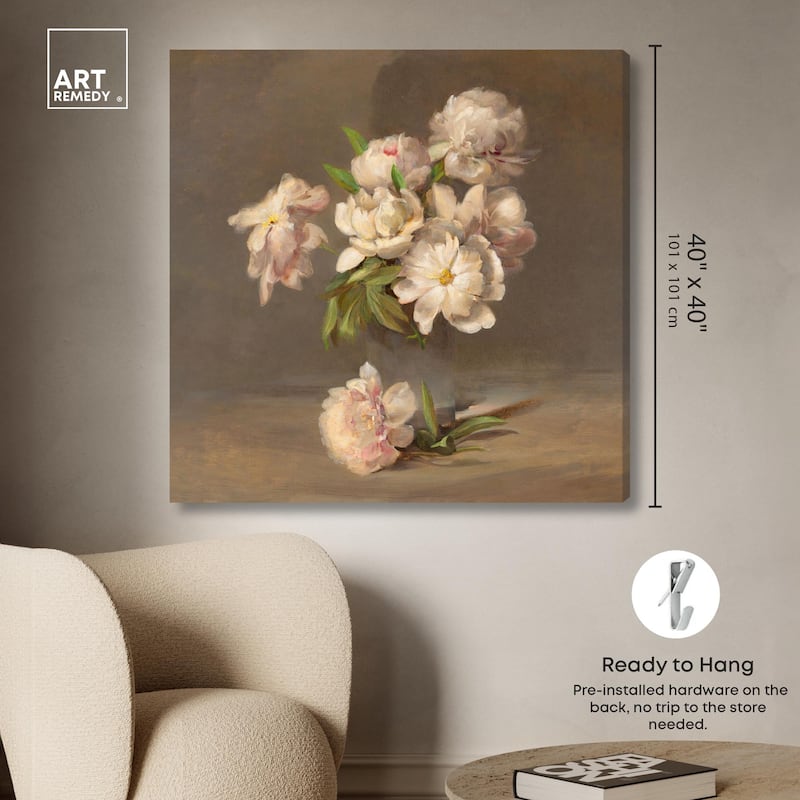 Porter Peonies in a Vase Canvas by Art Remedy, Gallery Wrapped