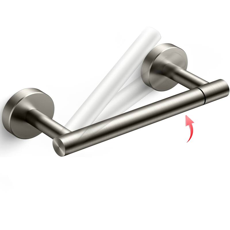 Wall-Mount Toilet Paper Holder Flexible Pivot TP Holder - Silver