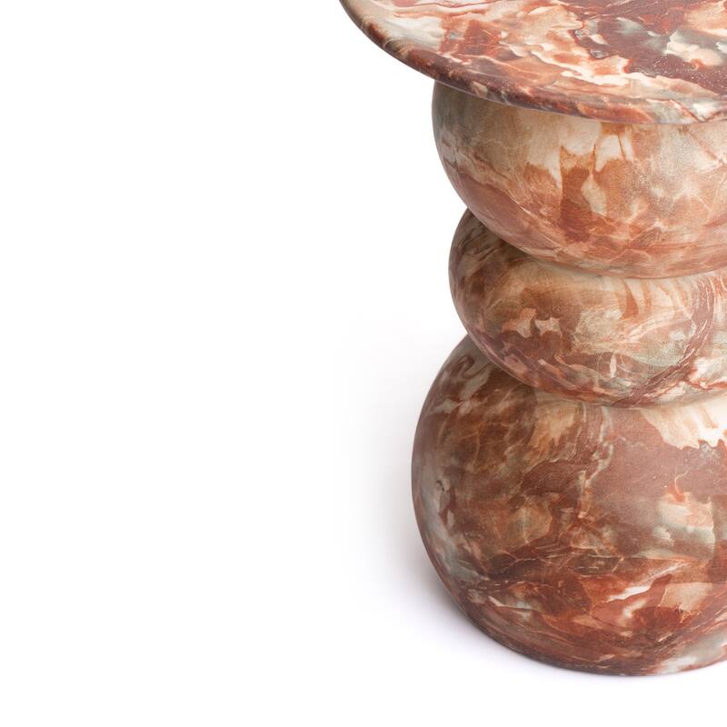 Studio London Elegant Silfi Travertine Effect Stool and Weatherproof