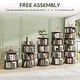 preview thumbnail 57 of 102, 4/5/6 Tiers Round Rotating Bookcase, Revolving Floor Standing Bookshelf Corner Organizer Display